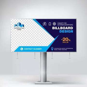 Stylish Billboard design, creative concept for placing photos and text Stock Illustration
