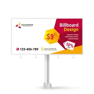 Stylish Billboard design, creative concept for placing photos and text Stock Illustration
