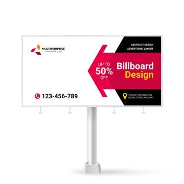 Stylish Billboard design, creative concept for placing photos and text Stock Illustration