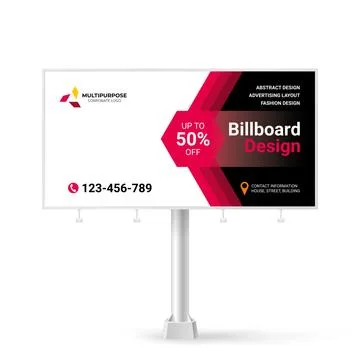 Stylish Billboard design, creative concept for placing photos and text Stockillustratie
