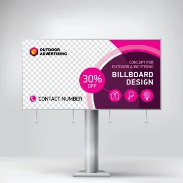 Stylish Billboard design, creative concept for placing photos and text Stock Illustration