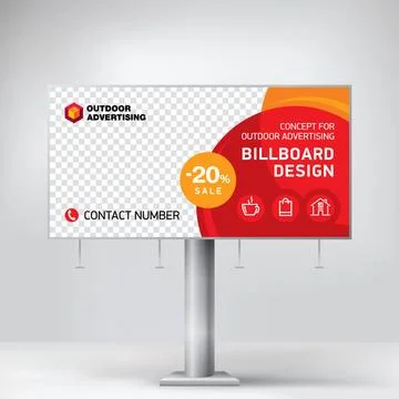Stylish Billboard design, creative concept for placing photos and text Stock Illustration