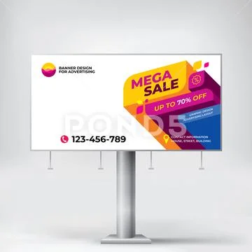 Stylish Billboard design, creative concept for placing photos and text Stock Illustration