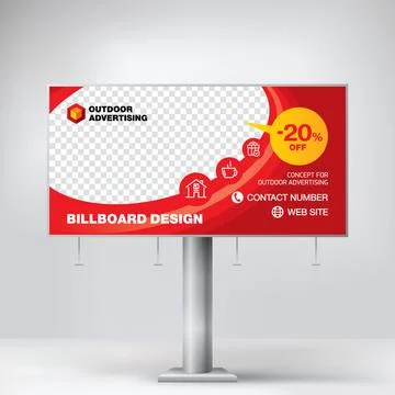Stylish Billboard design, creative concept for placing photos and text Stock Illustration