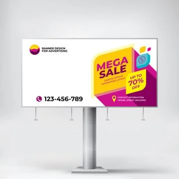 Stylish Billboard design, creative concept for placing photos and text Stock Illustration