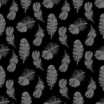 Stylish bird feathers seamless pattern design Stock Illustration