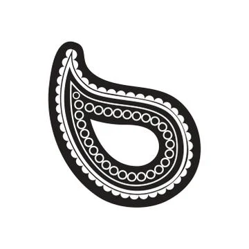 Stylish black and white icon Indian symbol Stock Illustration