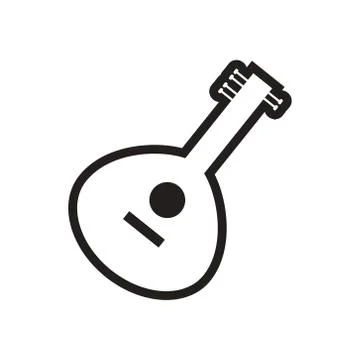 Stylish black and white icon Indian musical instrument Stock Illustration