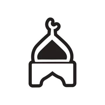 Stylish black and white icon Indian temple Stock Illustration