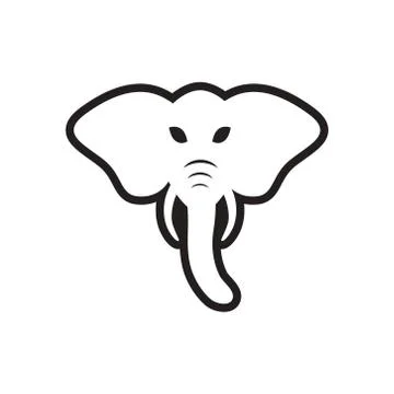 Stylish black and white icon Indian elephant Stock Illustration