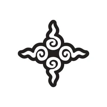 Stylish black and white icon Indian symbol Stock Illustration