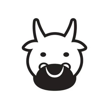 Stylish black and white icon Indian cow Stock Illustration