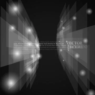 Stylish black and white rays abstract mosaic perspective background Illustrazione stock