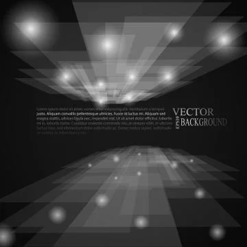 Stylish black and white rays abstract mosaic perspective background Illustrazione stock