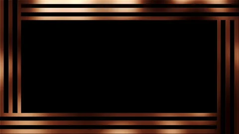 Stylish black background with copper geometric lines creating an Art Deco fra 스톡 동영상 277676967
