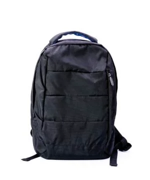 Stylish black backpack On a white background Stock Photos
