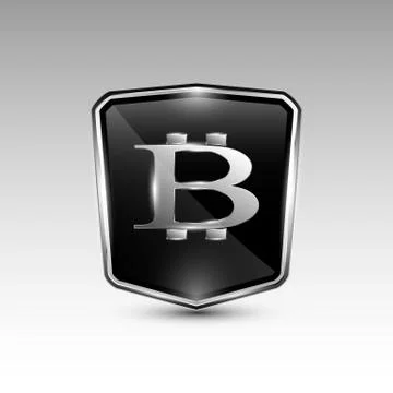 Stylish black bitcoin logo Stock Illustration