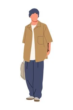 Stylish black man vector isolated on white. Stock-Illustration