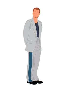 Stylish black man vector isolated on white. Stock Illustration