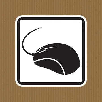 Stylish Black Mouse Icon on Rustic Background for Digital Design Projects Stock Illustration