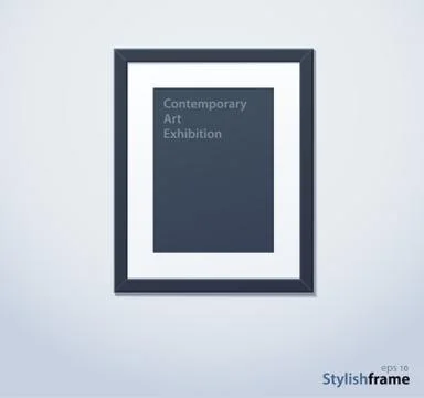 Stylish black photoframe with mount Stock Illustration