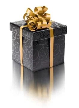 Stylish black present box Stock Photos