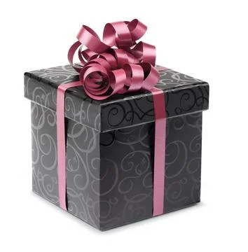 Stylish black present box Stock Photos