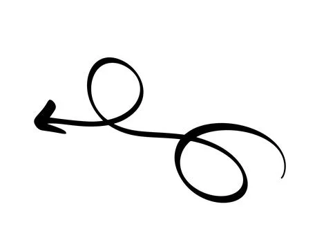 Stylish black vector spiral arrow with smooth, flowing lines. Perfect for cre Stock Illustration