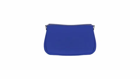 Stylish blue 3D rendered handbag showcased from multiple angles Stock Footage 285671592