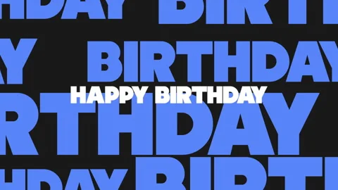 Stylish blue and black pattern with Happy Birthday lettering ideal for birthday Vídeo Stock 285379062