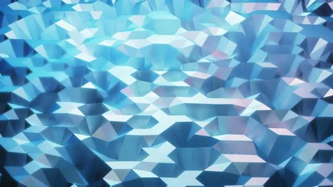 Stylish blue creative abstract low poly background in 4k. Abstract waves move on Stock Footage 137504859