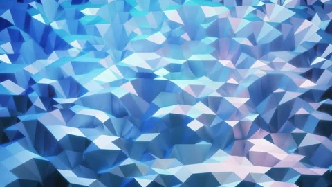 Stylish blue creative abstract low poly background in 4k. Abstract waves move on Stock Footage 138133195