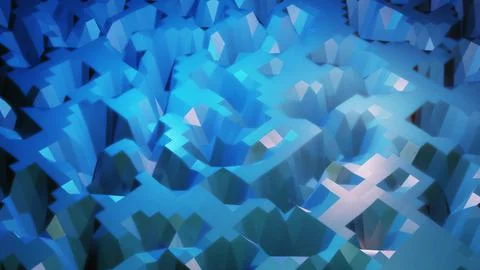 Stylish blue creative abstract low poly background. Abstract waves on glossy Stock Illustration
