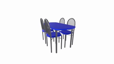 Stylish blue dining table set ideal for modern homes and gatherings Stock-Footage 292682534