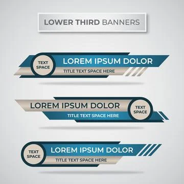 Stylish blue geometric lower third banner template design. Vector illustratio Illustrazione stock