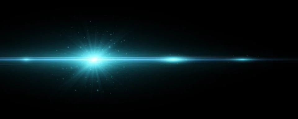 Stylish blue light effect isolated on a dark background. Vector footage for y Stock Illustration