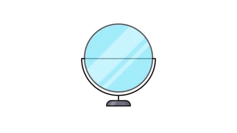 A stylish blue mirror supported by a sturdy black stand, showcasing a conte.. Video stock 335259246