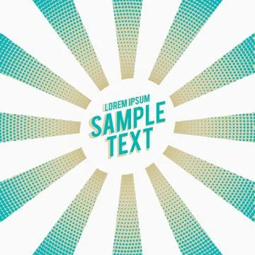 Stylish blue rays with halftone effect background Stock Illustration