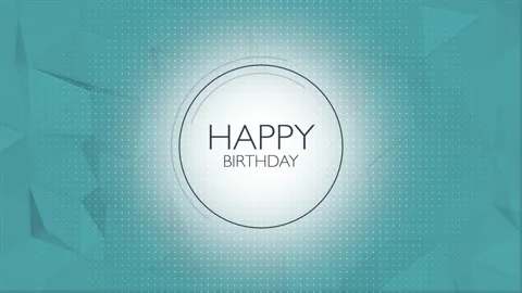 Stylish blue triangle pattern Happy Birthday greeting card design Stock Footage 275878436