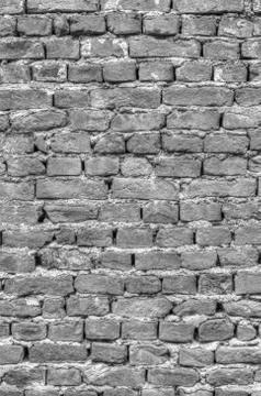 Stylish brick wall background in black and white Stock Photos