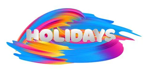 Stylish bright creative text HOLIDAYS on white background - Vector 스톡 일러스트