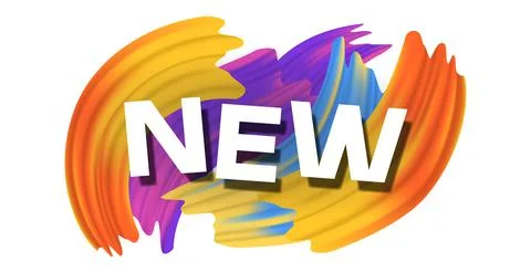 Stylish bright creative text NEW on white background - Vector Stock Illustration