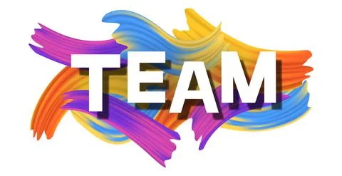 Stylish bright creative text TEAM on white background - Vector Stock Illustration