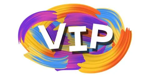 Stylish bright creative VIP text on white background - Vector Stylish brig... Stock Photos