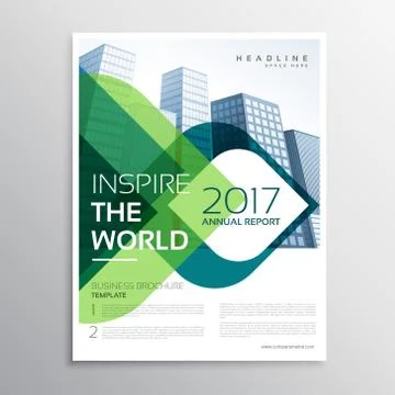 Stylish brochure presentation leaflet template design with green and blue s.. Ilustración de archivo