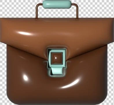 Stylish Brown Briefcase 3D Rendering Stock Illustration