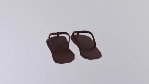 Stylish brown flip flops displayed in a minimalist setting Stock-Footage 283234018
