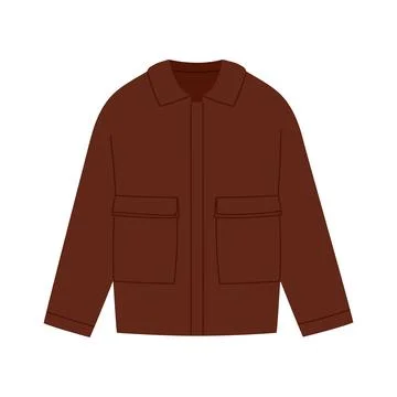 This Stylish Brown Jacket with Practical Pockets is Perfect for Your Modern Illustrazione stock