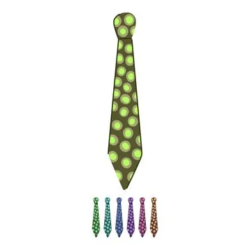 Stylish brown tie featuring yellow polka dots pattern graphic イラスト素材