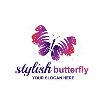 Stylish butterfly logo Stock Illustration
